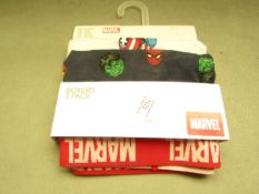 4 Packs of 2 Marvel Age 8 - 10 years Boxers. New with tags