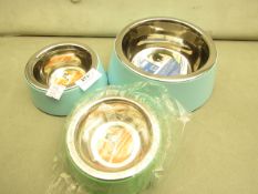 3 x Pet Bowls. Unused