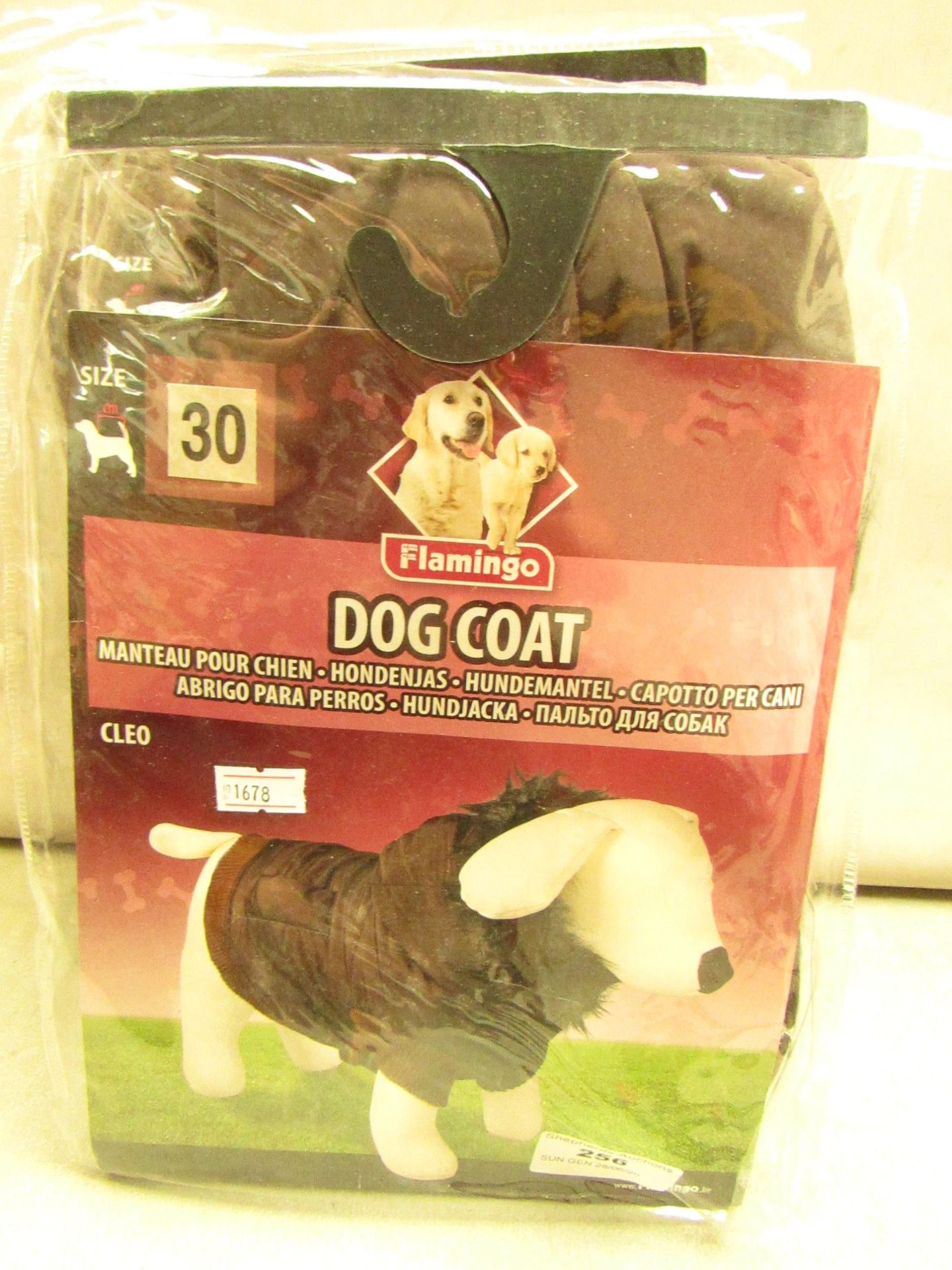 Flamingo Dog Coat Size 30cm. New & Packaged