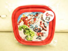 Box of 24 Avengers Plastic Snack boxes. New & Packaged. RRP £3 each