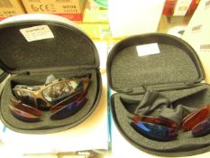 2 x Vivess Sports glasses. In Carry cases. But 1 is missing the Glasses.