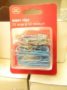 5 Boxes of 6 x 75 Paper Clips. New & packaged