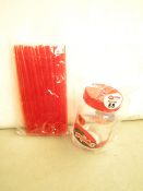 Box of 24 Be Miraculous Mason Jugs with Straws. New & Packaged