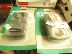 2 x Duralock Alarms. Unused & packaged