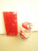 Box of 24 Be Miraculous Mason Jugs with Straws. New & Packaged