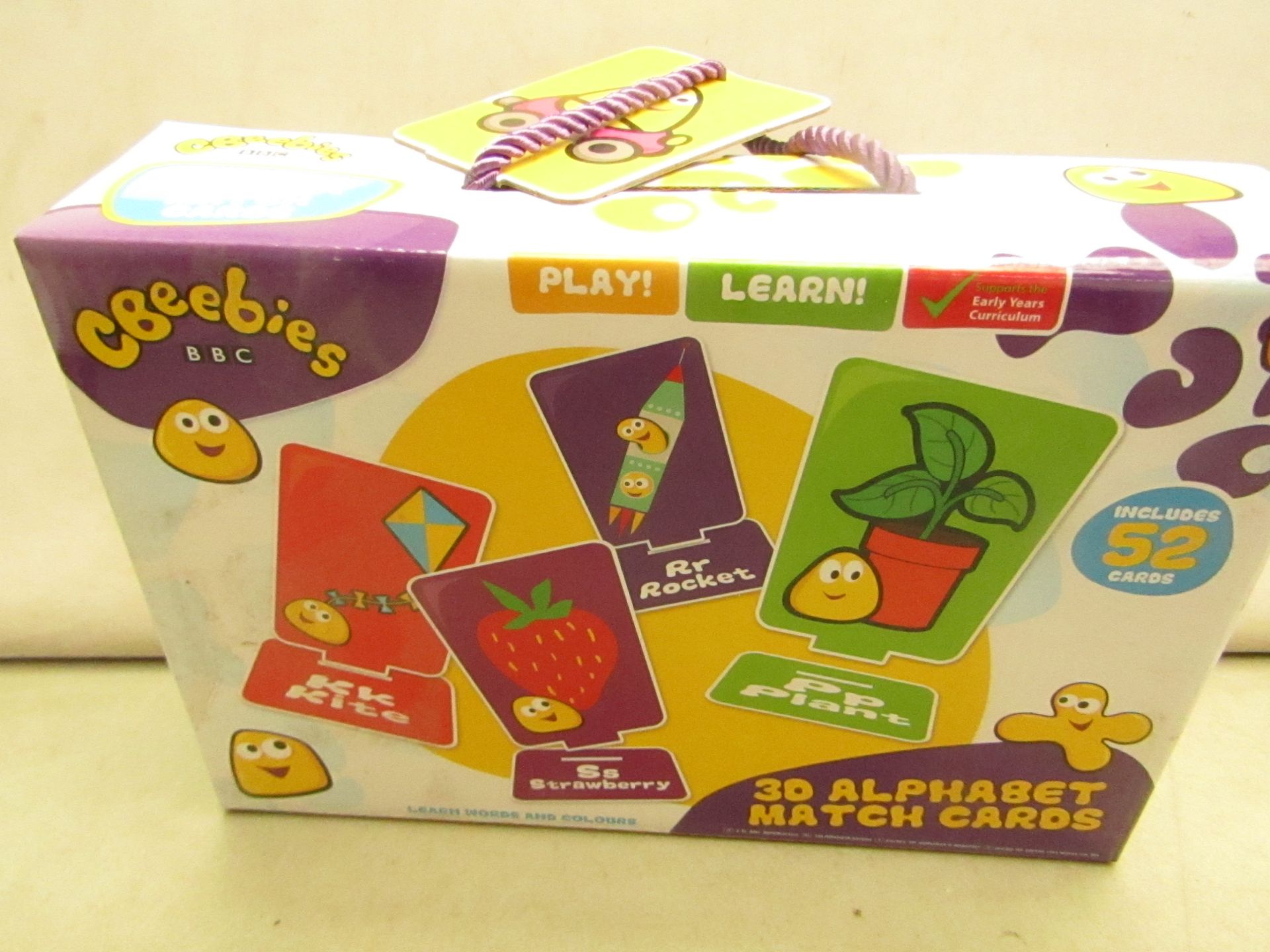 4 x Cbeebies 3D Alphabet Match cards. New & Boxed