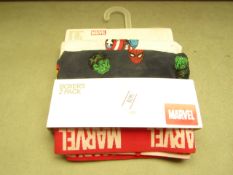 5 Packs of 2 Marvel Age 6 - 8years Boxers. New with tags