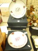 4 x Various Wedding Anniversary Plates. 1 being 40th 3 Being 25th. New & Gift boxed