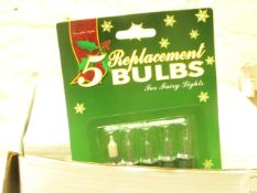5 Boxes of Approx 30 packs of 5 Replacement Xmas Light Bulbs. Packaged