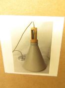 Grey Diner ceiling light Fitting. New & Boxed