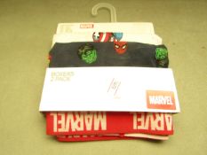 3 Packs of 2 Marvel Age 1.5 - 2 years Boxers. New with tags