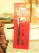 8 Boxes of 6 Post Office Blue Ink Cartridge Pens. Packaged