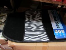 Full Set of Zebra Print car mats, new