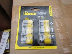 A Pack of 10 Kango MXM Impact rated PH2 driver bits, new in rubber holder.