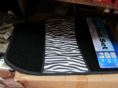 Full Set of Zebra Print car mats, new