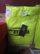 Vizwear hi vis cargo trousers, size 2XL, new and packaged.