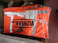 Vizwear hi vis jacket, size 4XL, new and packaged.