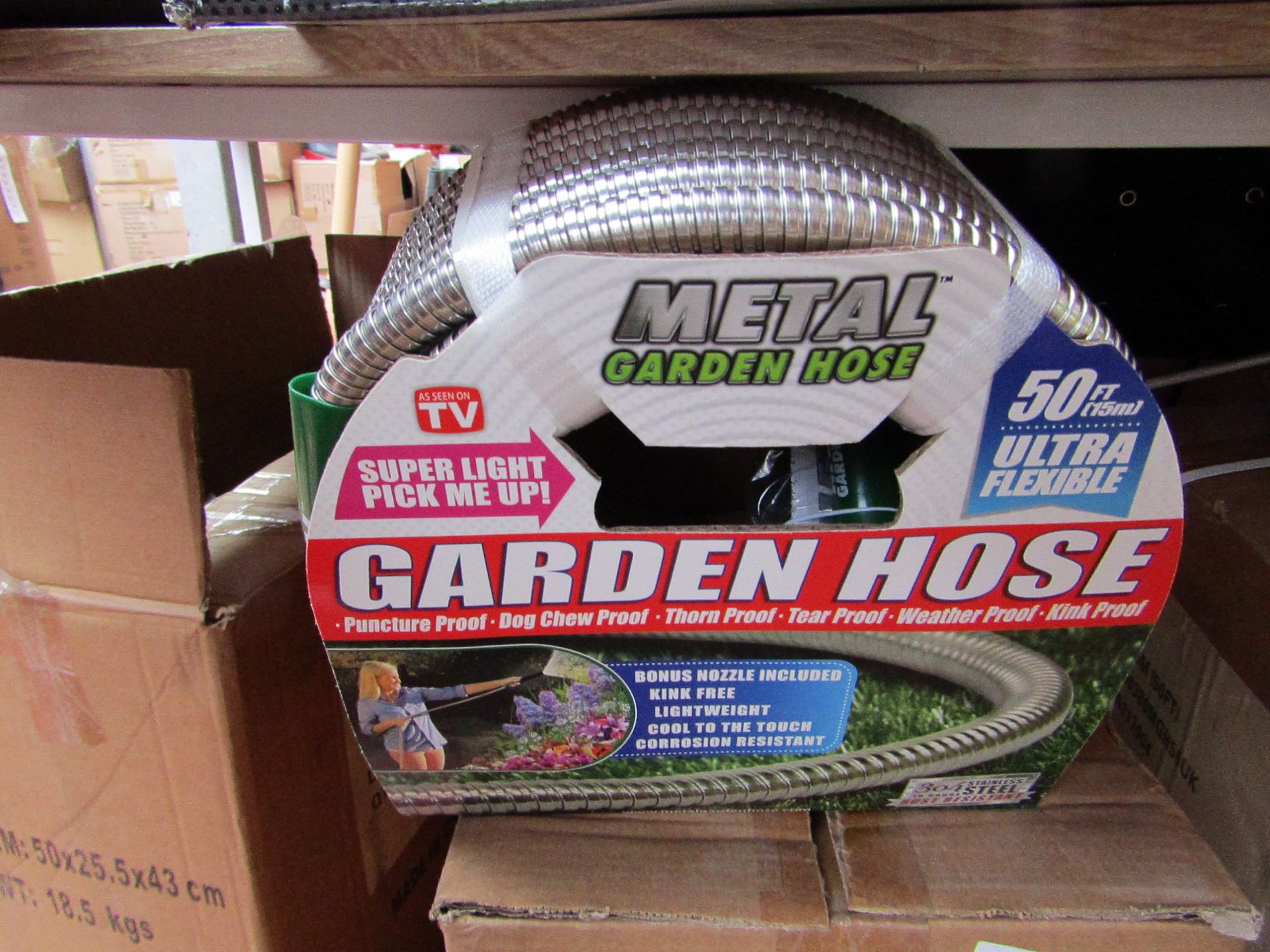 50FT Ultras flexable metal garden hose, new.