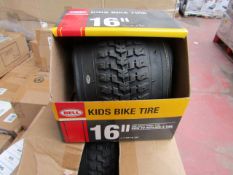 Box of 2x Bell 16" Kids Bike tyres, new and boxed