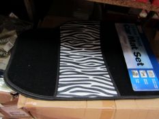 Full Set of Zebra Print car mats, new