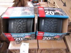 Box of 2x Bell 20" Freestyle BMX Bike tyres, new and boxed