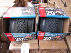 Box of 2x Bell 20" Freestyle BMX Bike tyres, new and boxed