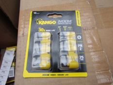 A Pack of 10 Kango MXM Impact rated PH2 driver bits, new in rubber holder.