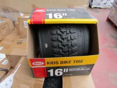 Box of 2x Bell 16" Kids Bike tyres, new and boxed