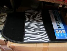 Full Set of Zebra Print car mats, new