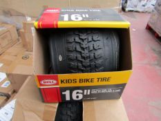 Box of 2x Bell 16" Kids Bike tyres, new and boxed