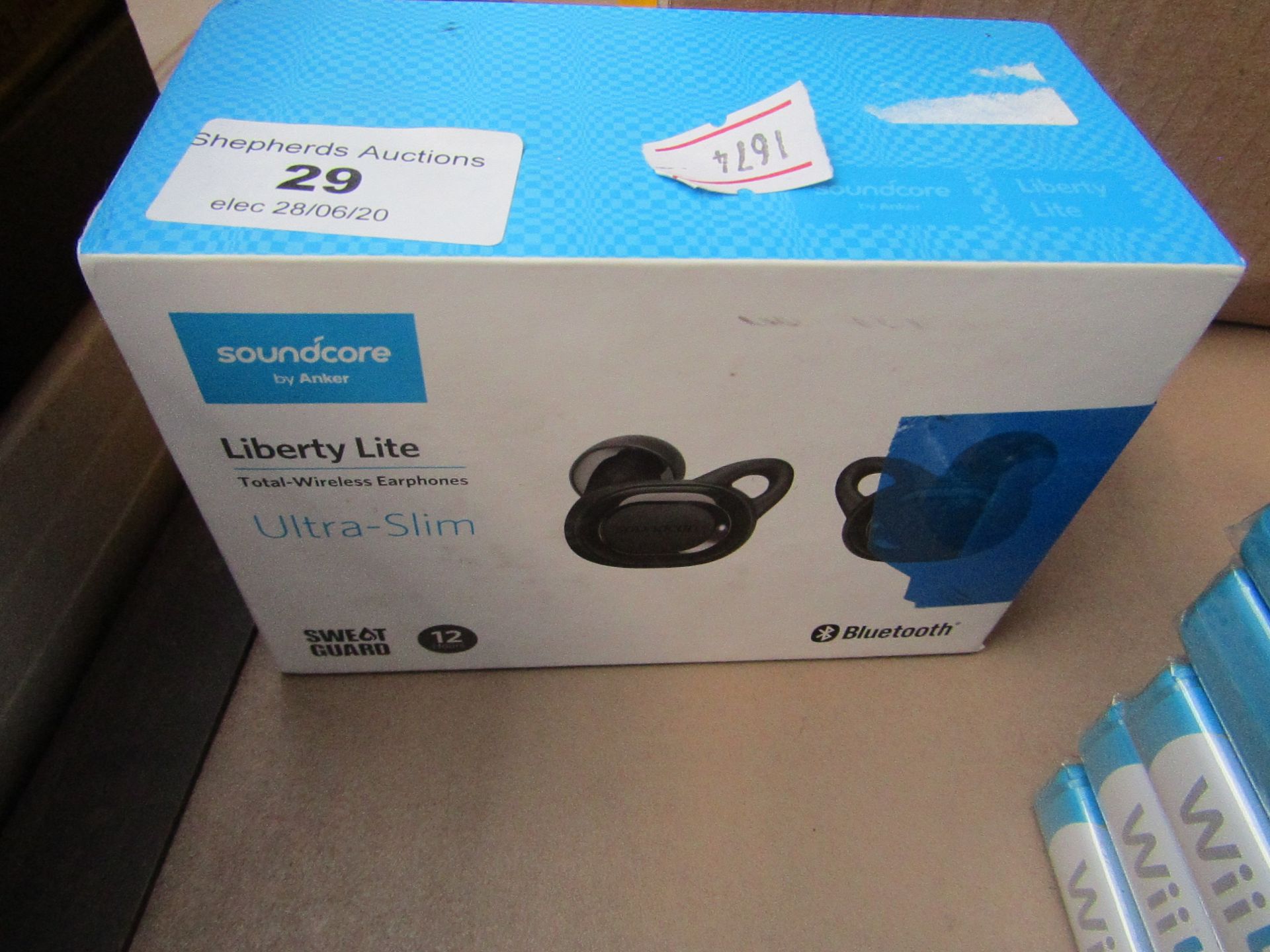 soundcore, ultra-slim wireless headphones, unchecked and boxed