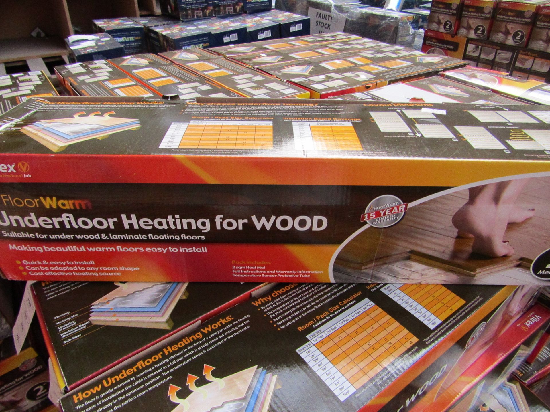 5x Vitrex Floor Warm 2m2 underfloor heating for wood, new and boxed.