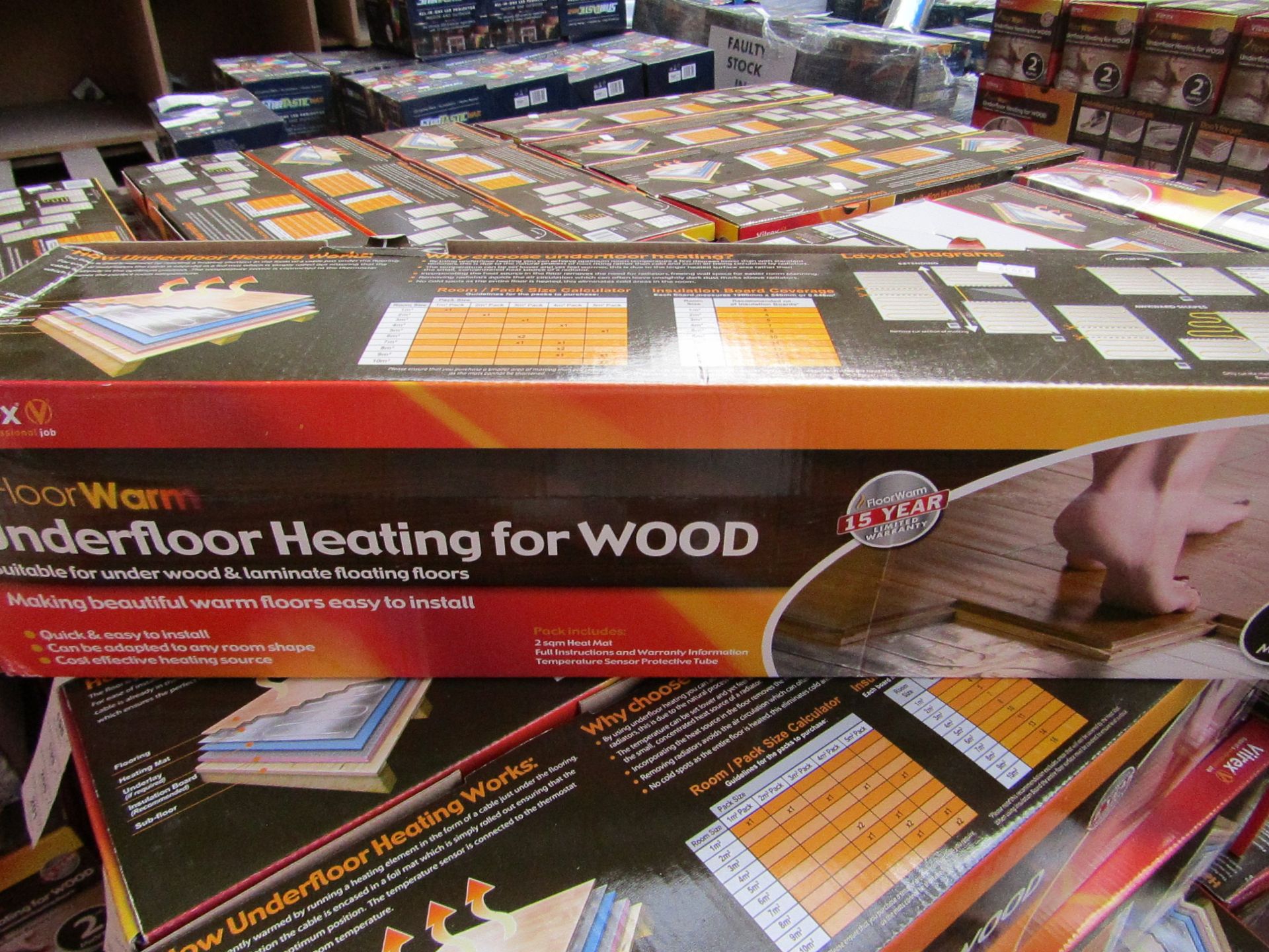 10x Vitrex Floor Warm 2m2 underfloor heating for wood, new and boxed.