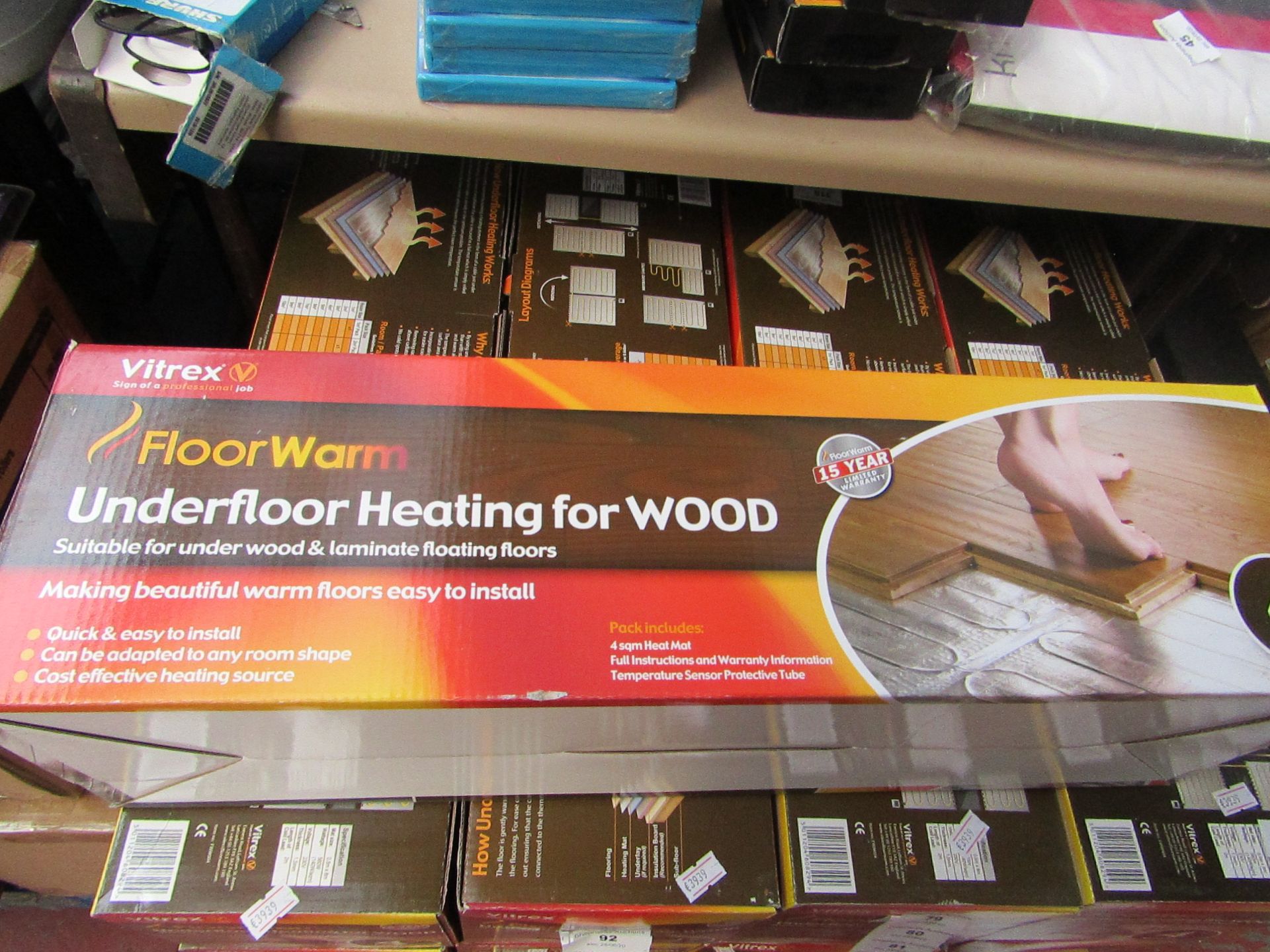 Vitrex Underfloor Heating for wood 4sq metres, new and boxed.