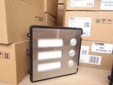 2 Piece outdoor Dahua safety module set including; Dahua 3 button module with an embedded case,