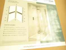 Splash Panel 2 sided shower wall kit in Marble Matt, new and boxed, the kit contains 2 1200x1200 top