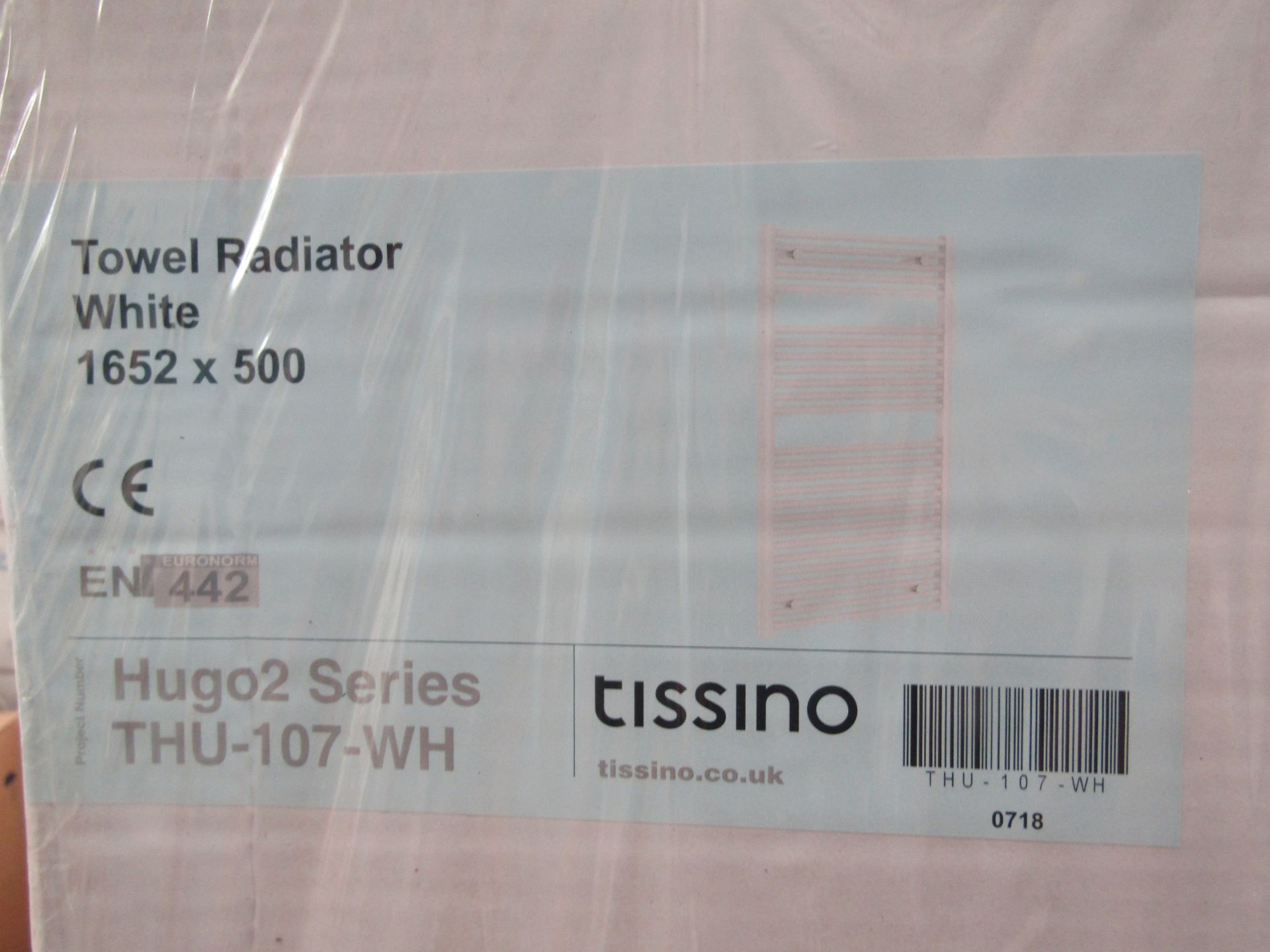 Tissino white towel radiator 1652 x 400, new and boxed.