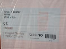 Tissino white towel radiator 1652 x 400, new and boxed.