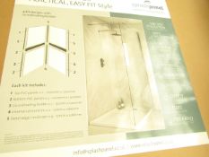 Splash Panel 2 sided shower wall kit in Marble Matt, new and boxed, the kit contains 2 1200x1200 top