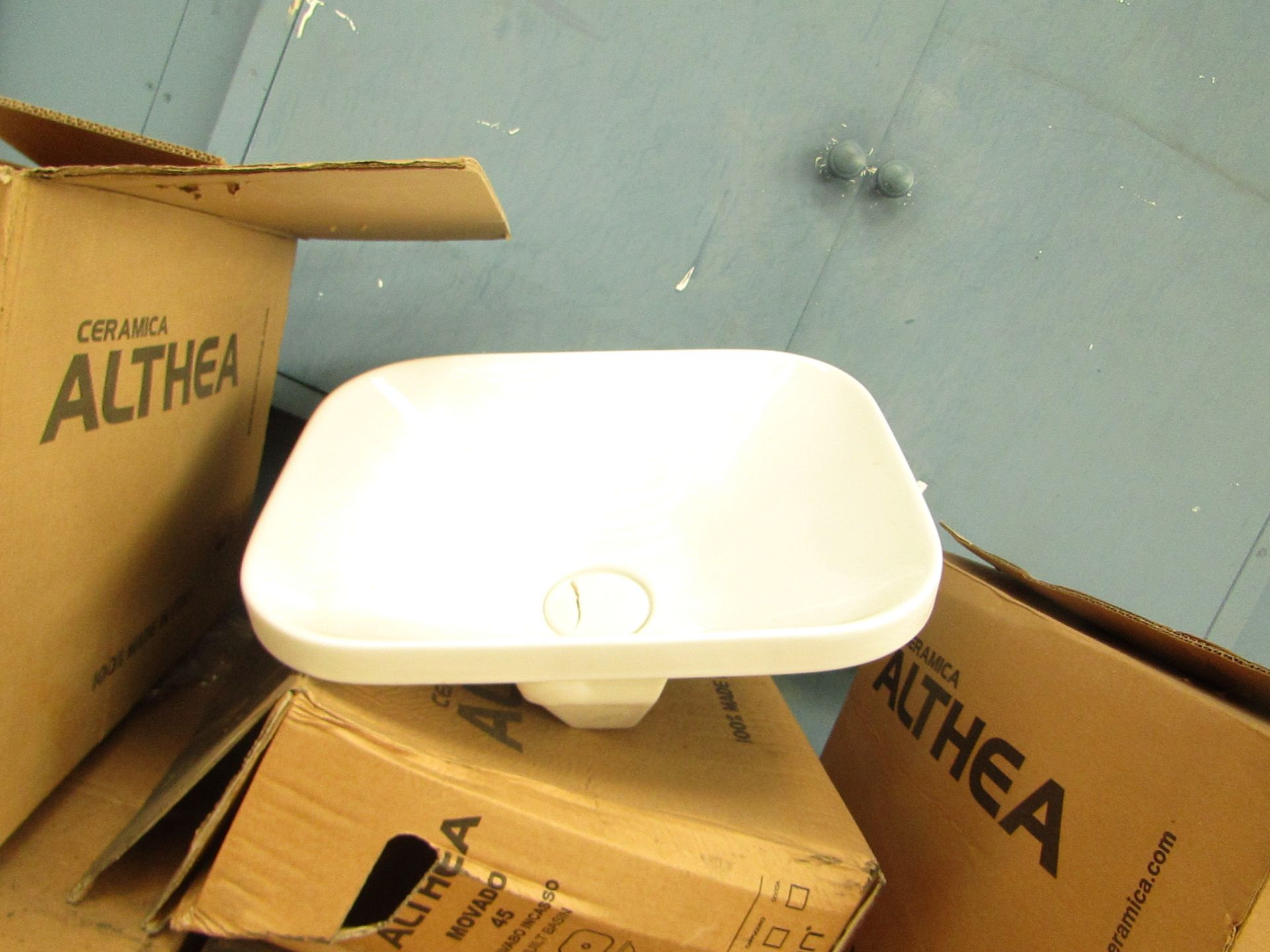 Althea Cermica 45cm built in basin, new and boxed