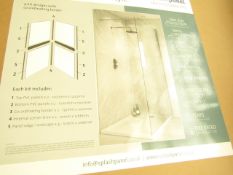 Splash Panel 2 sided shower wall kit in Marble Matt, new and boxed, the kit contains 2 1200x1200 top