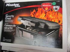 Master Lock 1200 5.2ltr 30 mins fire protection security chest, new and boxed, RRP £43