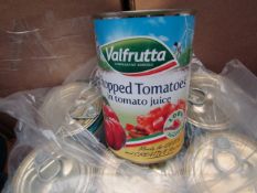 12x 400g Valfrutta chopped tomatoes in tomato juice. BB 31/12/2022