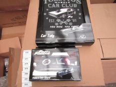 Fast and Furious car tidy and frost and sun shield, new and boxed.