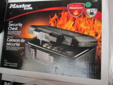 Master Lock 1200 5.2ltr 30 mins fire protection security chest, new and boxed, RRP £43