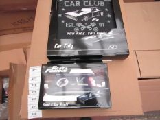 Fast and Furious car tidy and frost and sun shield, new and boxed.