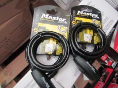 2x Master Lock level 4 security 1.8mtr Bike locks, new