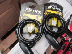 2x Master Lock level 4 security 1.8mtr Bike locks, new