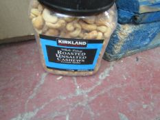 Kirkland Roasted Unsalted Cashews. Still in a sealed tub. BB 11/12/20