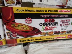 | 1X | RED COPPER ELECTRIC MEAL MAKER | UNCHECKED AND BOXED | NO ONLINE RE-SALE | SKU - | RRP £29.99